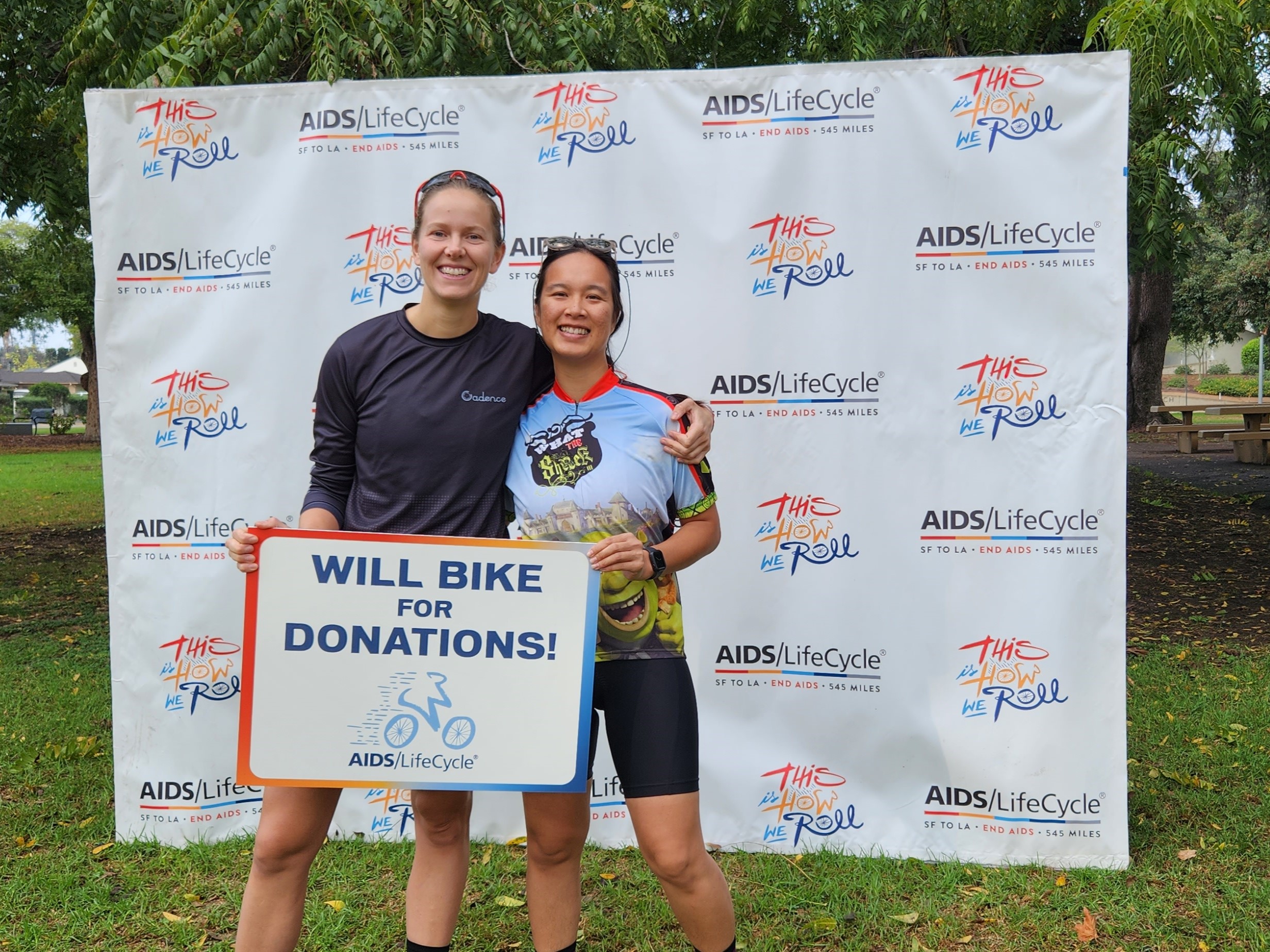 Me and my partner on the kick-off of AIDS/LifeCycle.